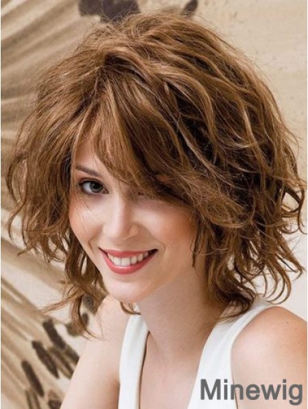 Layered Remy Human Hair Auburn Wavy Hand Knotted Wigs