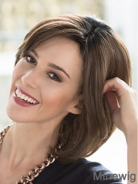 Straight 100% Hand-tied Brown Remy Human Hair Buy Lace Wigs