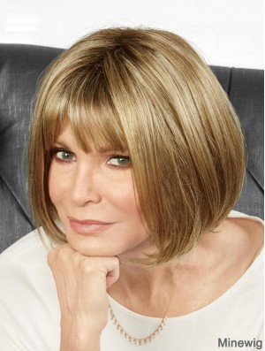Durable Blonde Synthetic Straight Durable Medium Wigs For Women
