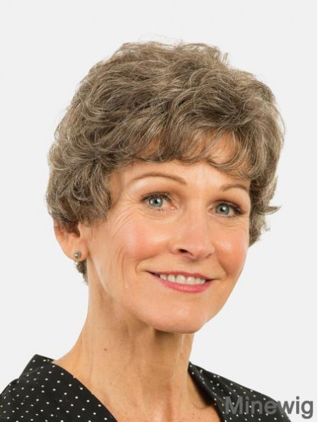 Short Monofilament Layered Brown 8 inch Curly Synthetic Wigs