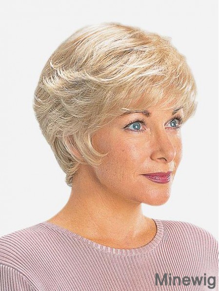 Straight 8 inch Monofilament Synthetic Blonde Short Best Quality Lace Wigs