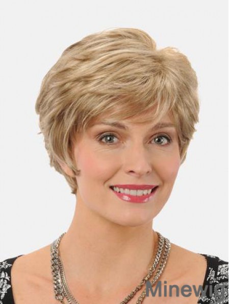 Straight 8 inch Synthetic Blonde Short High Quality Lace Wig