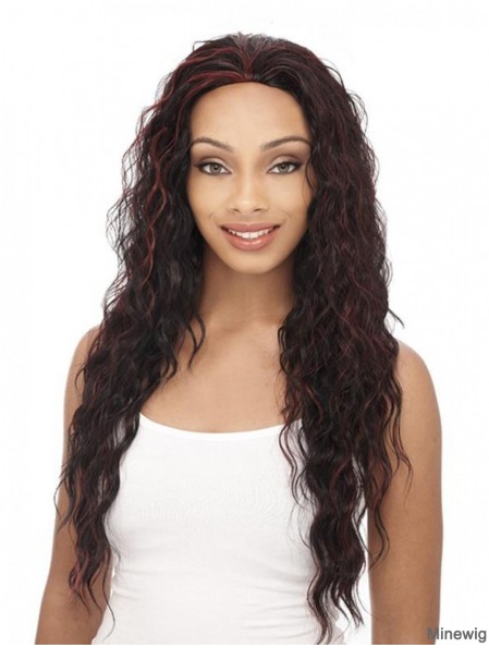 Curly Brazilian Remy Hair Brown Long Durable 3/4 Wigs