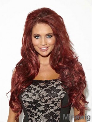 Wavy Synthetic Red Long Popular 3/4 Wigs