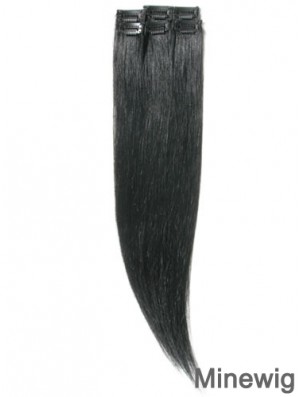 Amazing Black Straight Remy Human Hair Clip In Hair Extensions