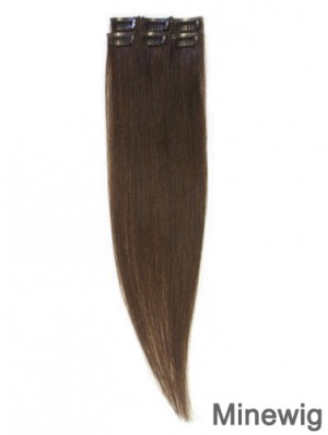 Popular Brown Straight Remy Human Hair Clip In Hair Extensions