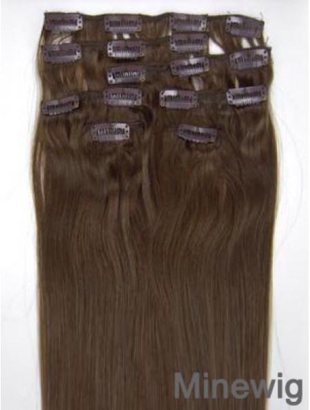 Perfect Brown Straight Remy Human Hair Clip In Hair Extensions