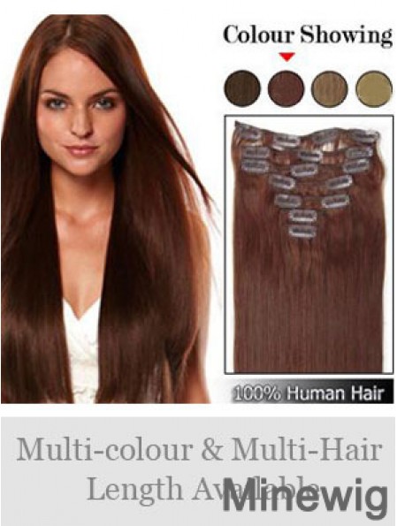 Hairstyles Auburn Straight Remy Human Hair Clip In Hair Extensions