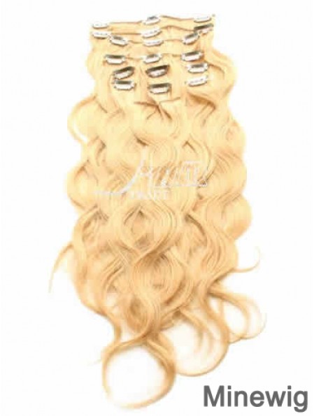 Ideal Blonde Curly Remy Human Hair Clip In Hair Extensions