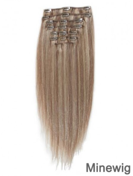 Great Blonde Straight Remy Human Hair Clip In Hair Extensions