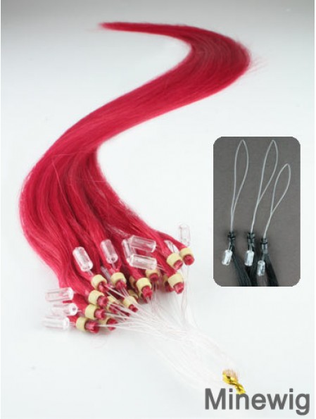 Fashion Red Straight Micro Loop Ring Hair Extensions