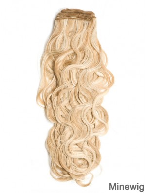 Curly Remy Human Hair Blonde Stylish Weft Extensions