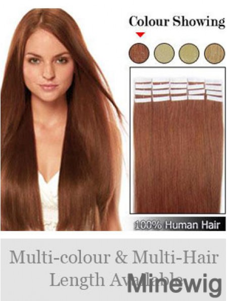 Auburn Straight Ideal Remy Human Hair Tape In Hair Extensions