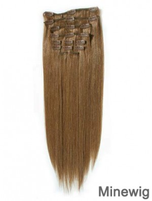 Fashionable Blonde Straight Remy Human Hair Clip In Hair Extensions