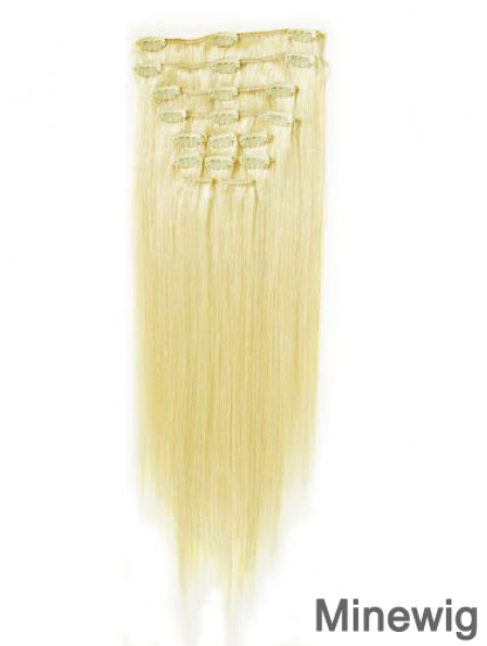 Perfect Blonde Straight Remy Human Hair Clip In Hair Extensions