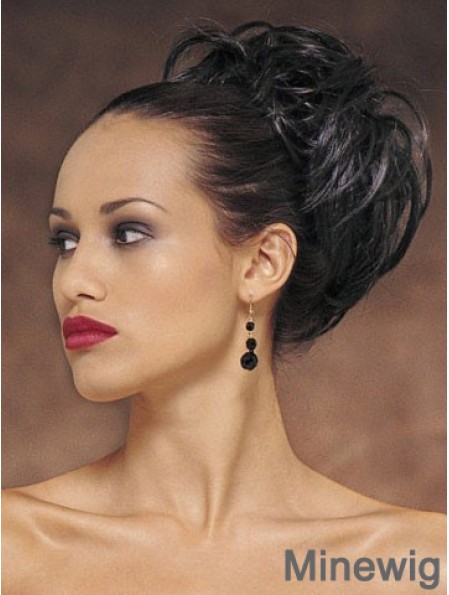 Exquisite Black Wavy Synthetic Clip In Hairpieces