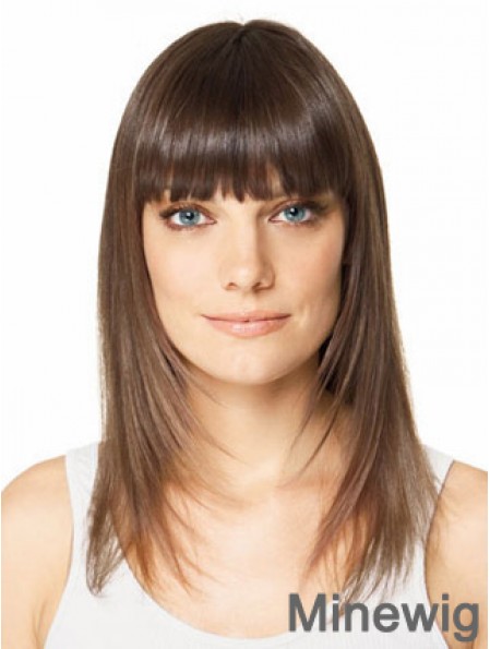 Clip In Hairpieces For Short Hair Brown Color Straight Style