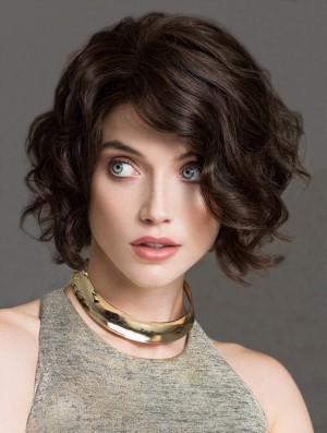 Natural Bob Wig With Remy Human Chin Length 100% Hand Tied