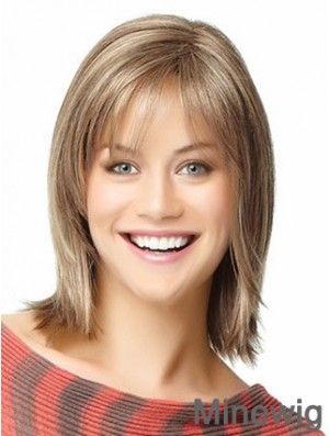 Short Bob Wigs Human Hair Shoulder Length Straight Style With Capless