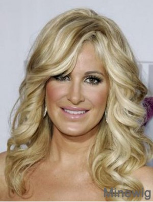 Kim Zolciak Wigs For Sale With Capless Long Length Blonde Color Human Hair Wigs
