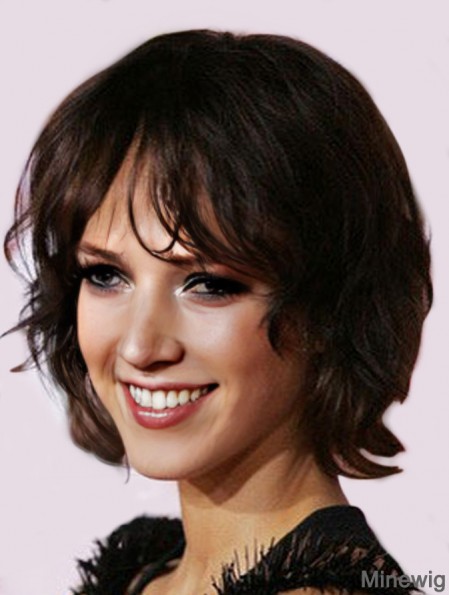 Jessica Alba Wigs With Remy Human Lace Front Wavy Style Short Length