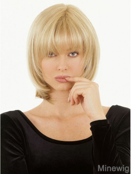 Monofilament Human Hair Topper UK Straight Style With Bangs