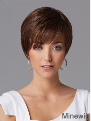 Hair Wigs For Women Cropped Length Straight Style Auburn Color