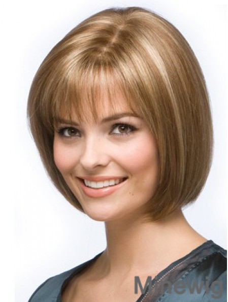 Bob Hairstyles For Women Remy Human Chin Length Blonde Color