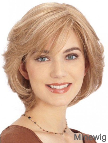 Human Hair Lace Front Monofilament Top Wigs Blonde Color Chin Length