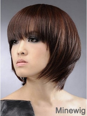 Chin Length Straight Bobs Capless Synthetic Wigs Bob Style