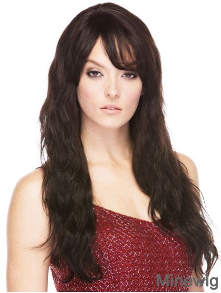 Brazilian Human Hair With Bangs Straight Style Long Length