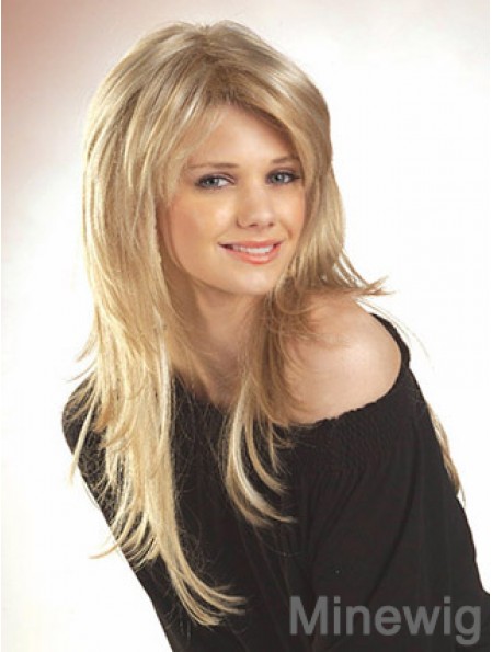 Blonde Long Straight Layered Lace Front Wig