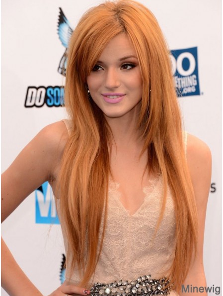 Copper Human Bella Thorne Wigs With Capless Straight Style Long Length