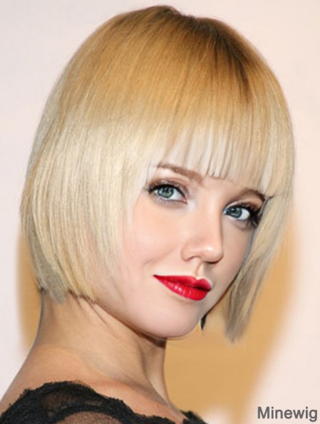 Blonde Chin Length 100% Hand-tied 10 inch Mena Suvari Wigs