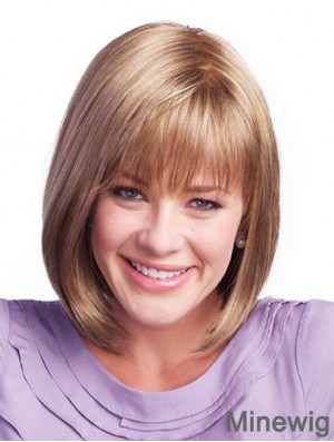 Chin Length Brown Sassy 11 inch Straight Bob Wigs