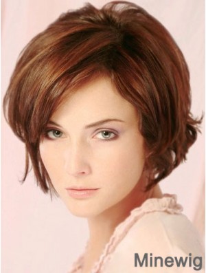 Auburn Short Cheap Wavy Layered Lace Wigs