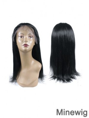 Black Full Lace Straight Long Hand Tied Human Hair Wigs