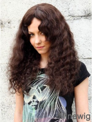 Human Curly Wigs With Capless Curly Style Long Length