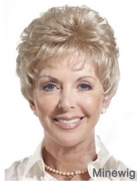 Real Hair Wigs For Older Women Cropped Length Auburn Color Classic Cuts