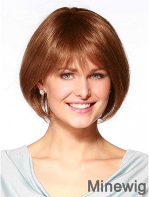 Chin Length Straight Monofilament Auburn Online Bob Wigs