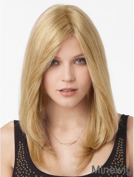 Blonde Long Great Straight Without Bangs Lace Wigs