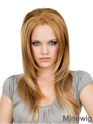  Remy Human Hair Lace Front Blonde Modern Long Wigs