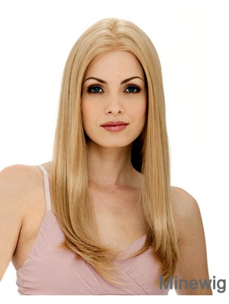 24 inch Blonde Long Layered Straight Flexibility Lace Wigs