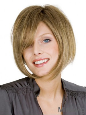 Chin Length Blonde Modern 10 inch Wavy Bob Wigs