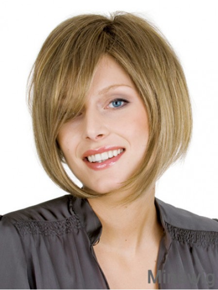 Chin Length Blonde Modern 10 inch Wavy Bob Wigs