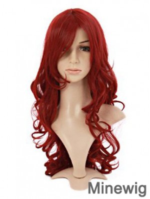 Wavy With Bangs Lace Front Style 20 inch Red Long Wigs