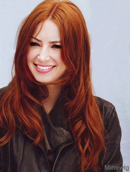 Without Bangs Long Copper Straight 20 inch Gorgeous Human Hair Karen Gillan Wigs