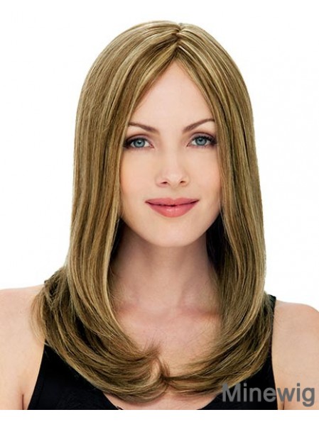 20 inch Blonde Long Layered Straight Affordable Lace Wigs