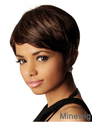 African American Human Hair Wigs Straight Style Short Length Bobs Cut