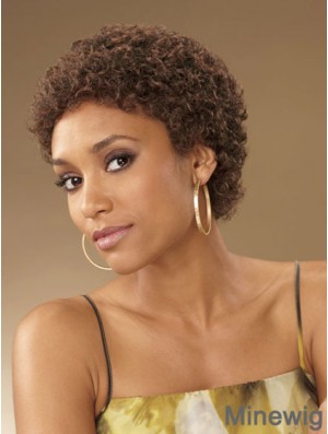 Durable African Hair Curly Style Short Length Boycuts With Capless